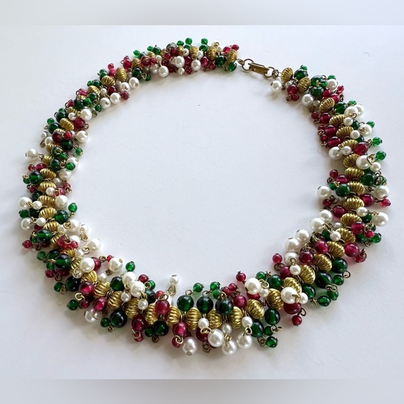 Vintage Chanel Mughal Style Glass Necklace, Circa 1930-1960s Attr Maison Gripoix - Picture 4 of 16